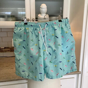 Boardies Green Surf Print Swim Trunks Size XL